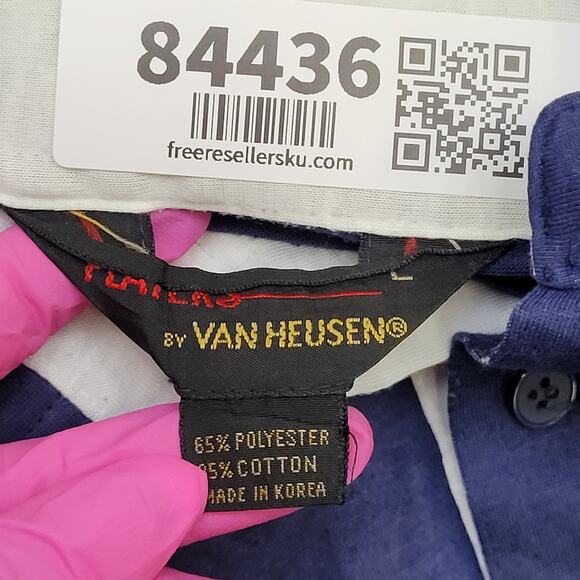 Vintage 90s Van-Heusen MOD Polo Shirt Large 22x28 Sun-Faded - Picture 8 of 16